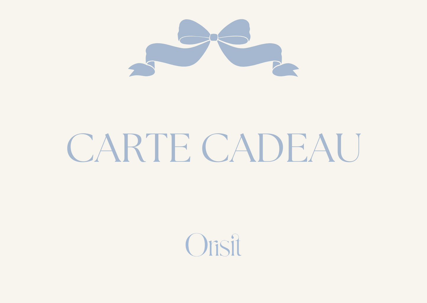 Carte cadeau Orisit