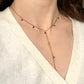 Collier pendentifs bleu chaine acier inoxydable doré